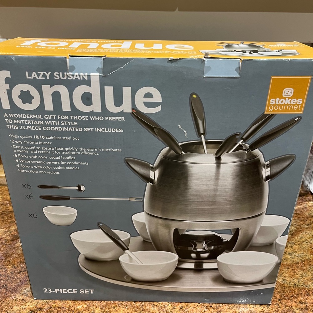 Lazy Susan Fondue Set NEW